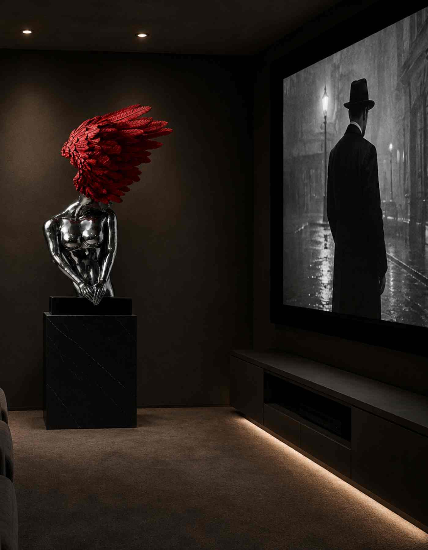 Winged Bust sculpture