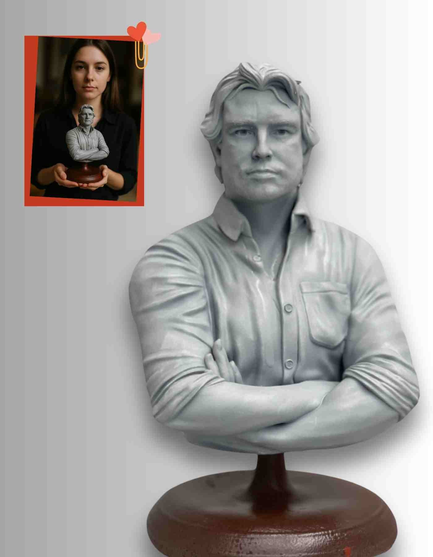 Custom Bust sculpture- Personalized 3D Art Crafted to Perfection!