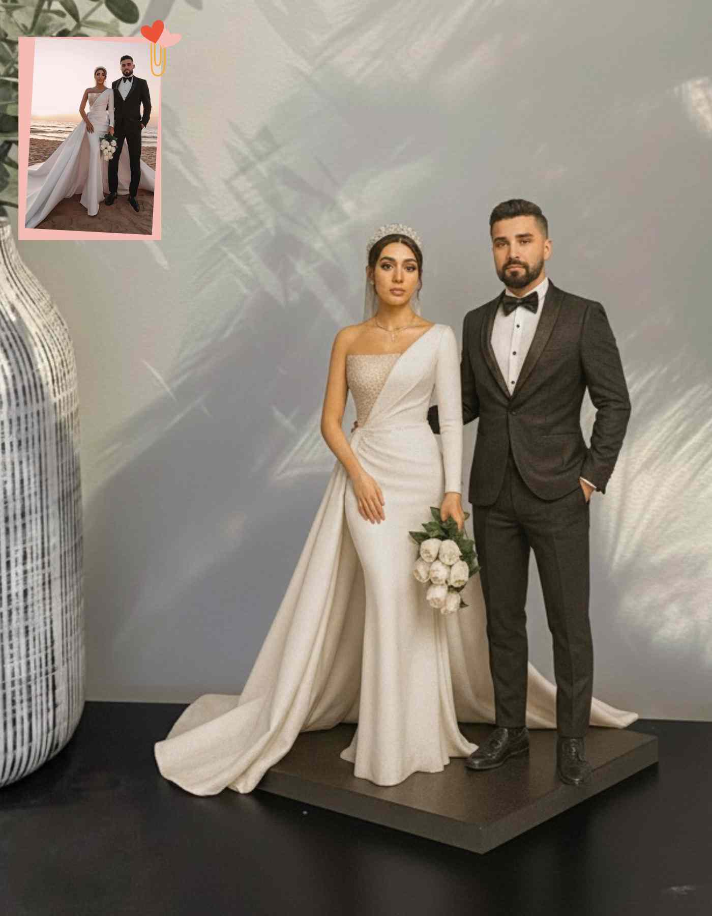 3D couple figurines, crafted in any pose you love