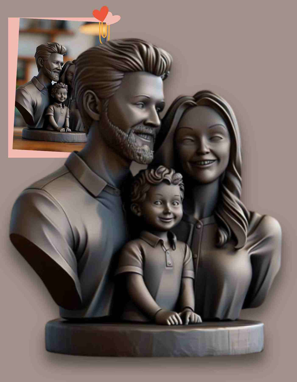 Custom Family sculpture ( Bust)- Unique Keepsakes & Gifts
