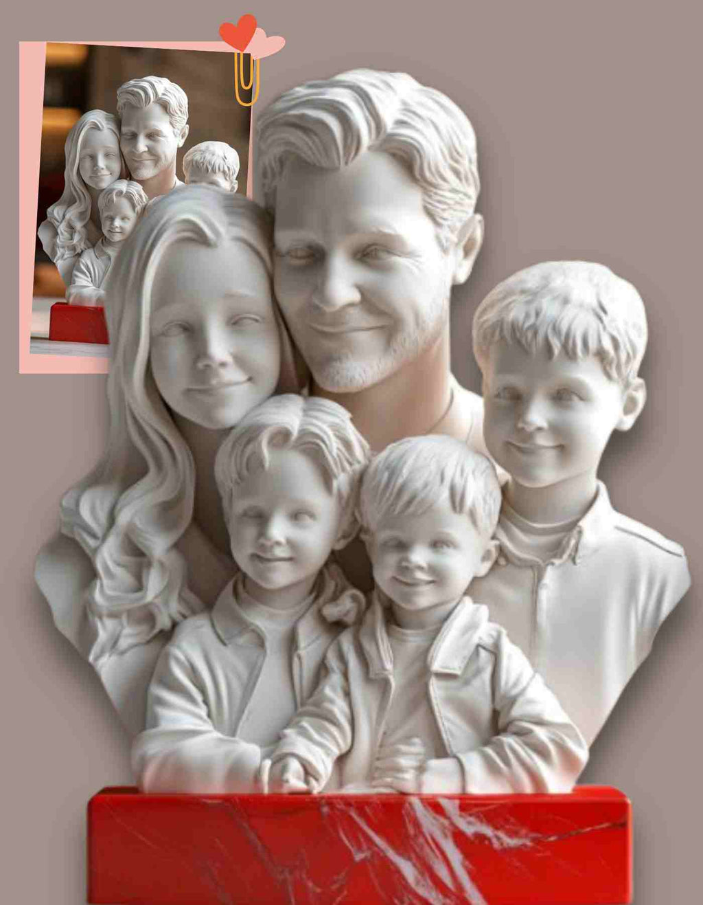 Custom Family sculpture ( Bust)- Unique Keepsakes & Gifts