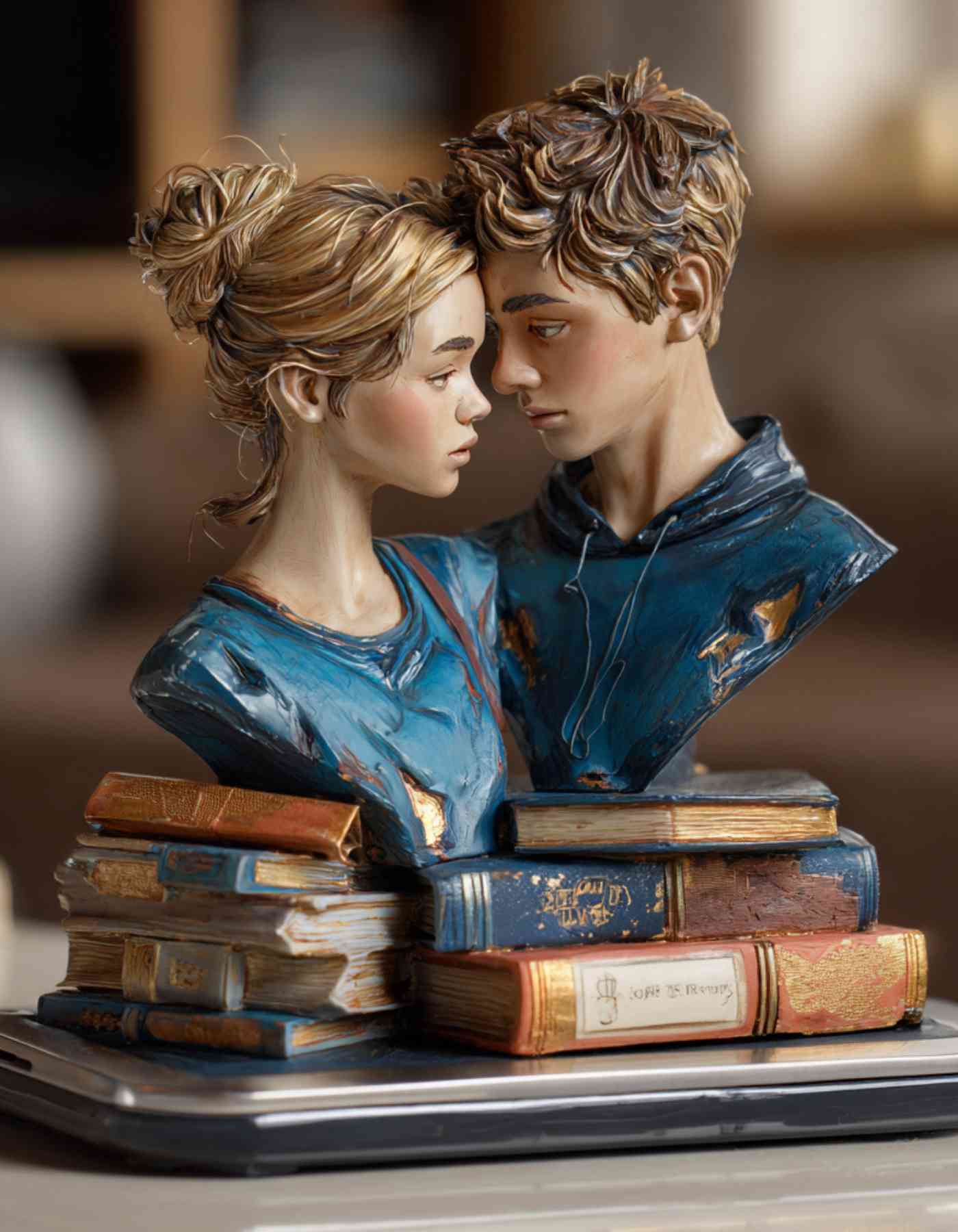 Custom Couple Bust Sculpture with Fancy base
