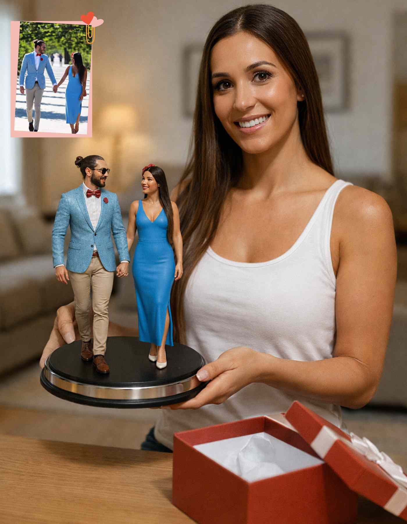 3D couple figurines, crafted in any pose you love