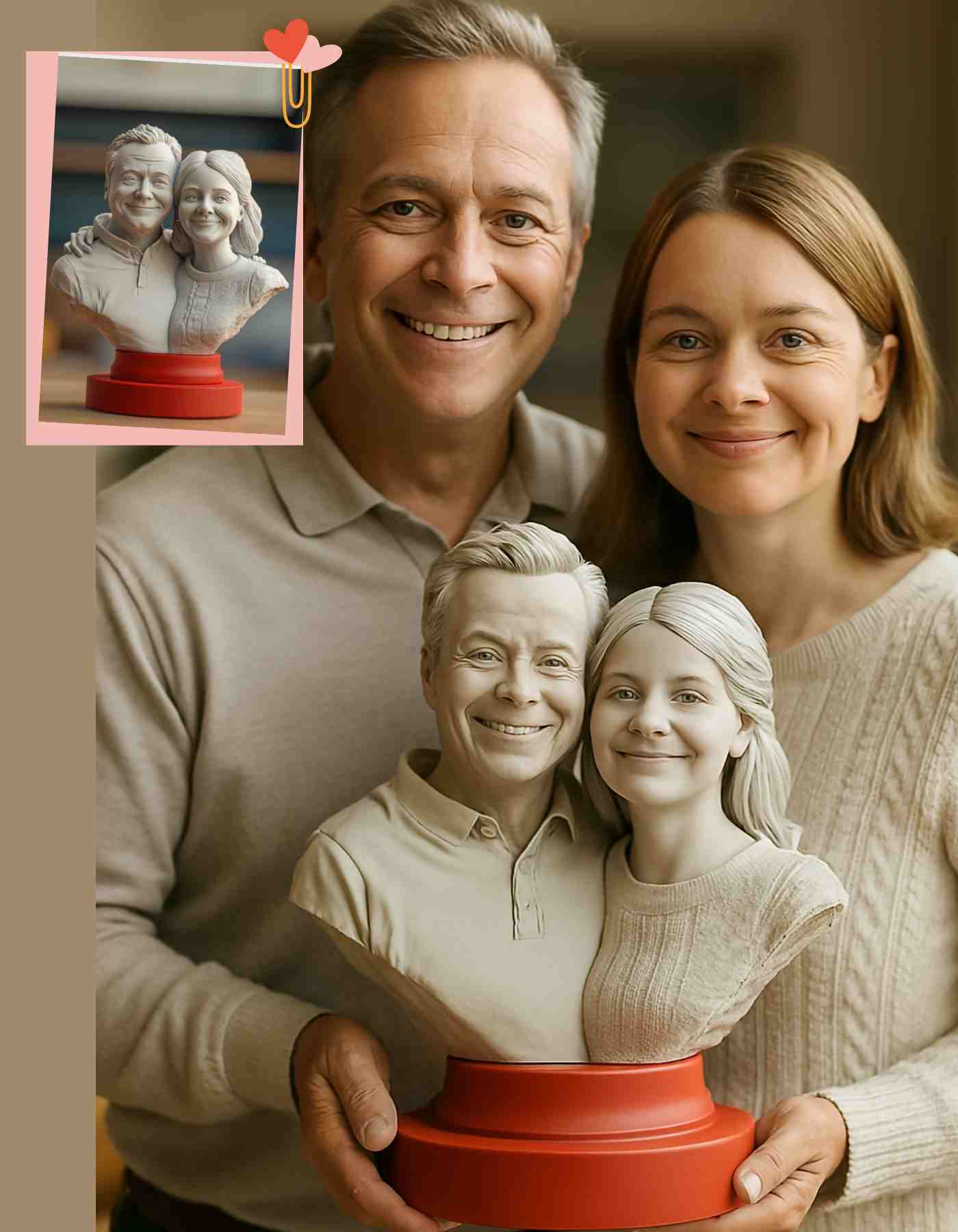 Custom couple Gift- Custom 3D Printed Couple Busts