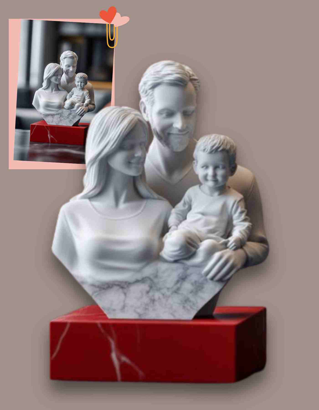 Custom Family sculpture ( Bust)- Unique Keepsakes & Gifts