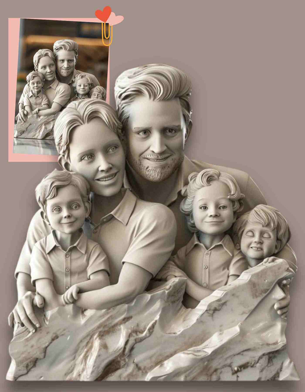 Custom Family sculpture ( Bust)- Unique Keepsakes & Gifts
