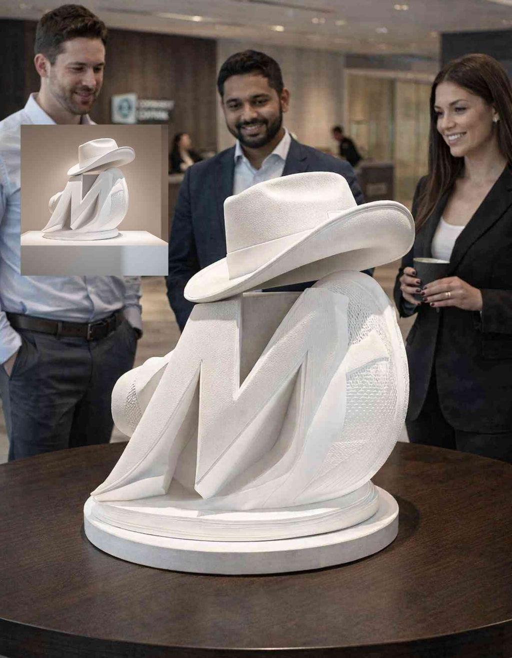 Display worthy Custom Logo Sculptures Made to Order for Brands, Offices, Events Pros!