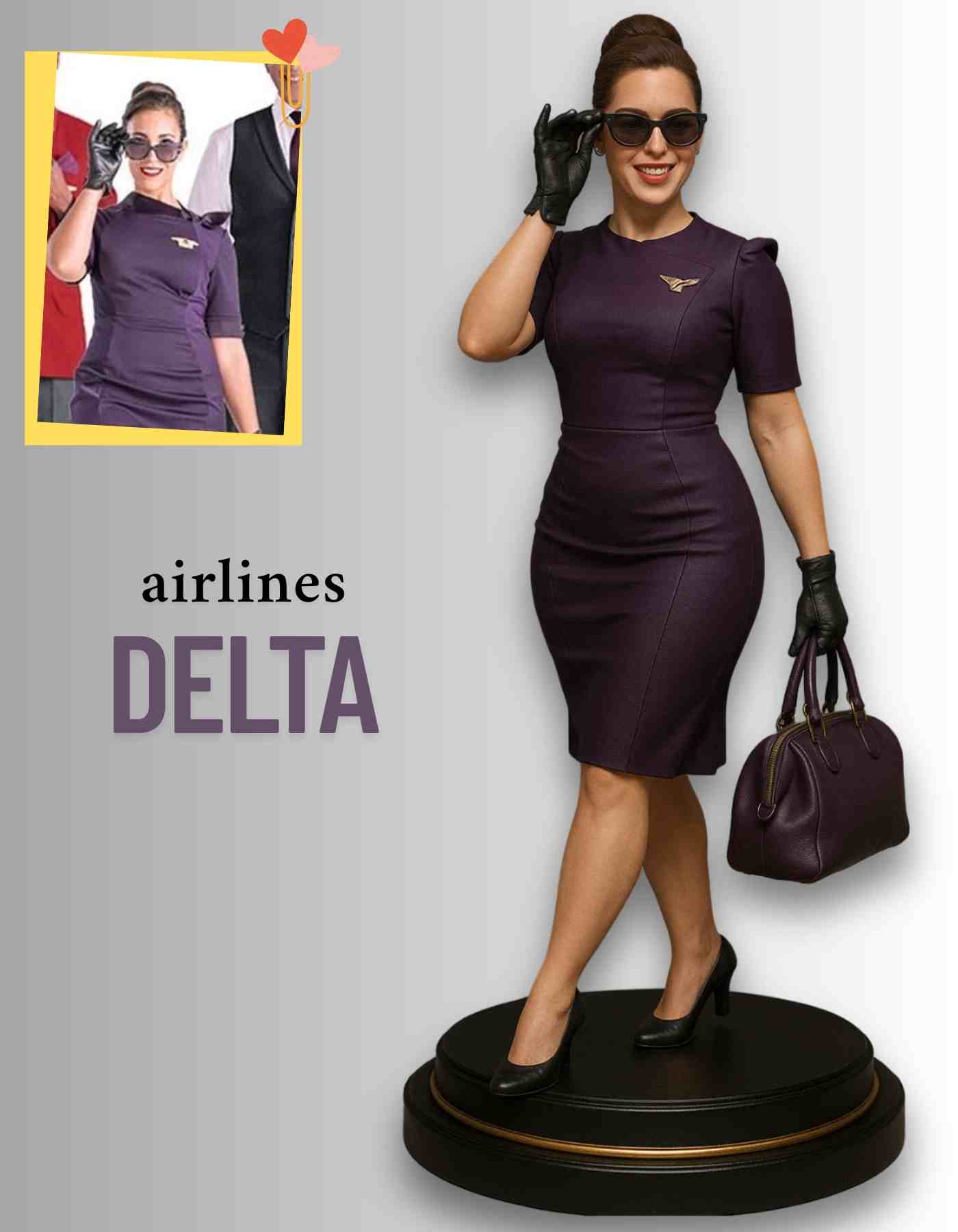 Custom Flight Attendant Figurine: realistic Figurines
