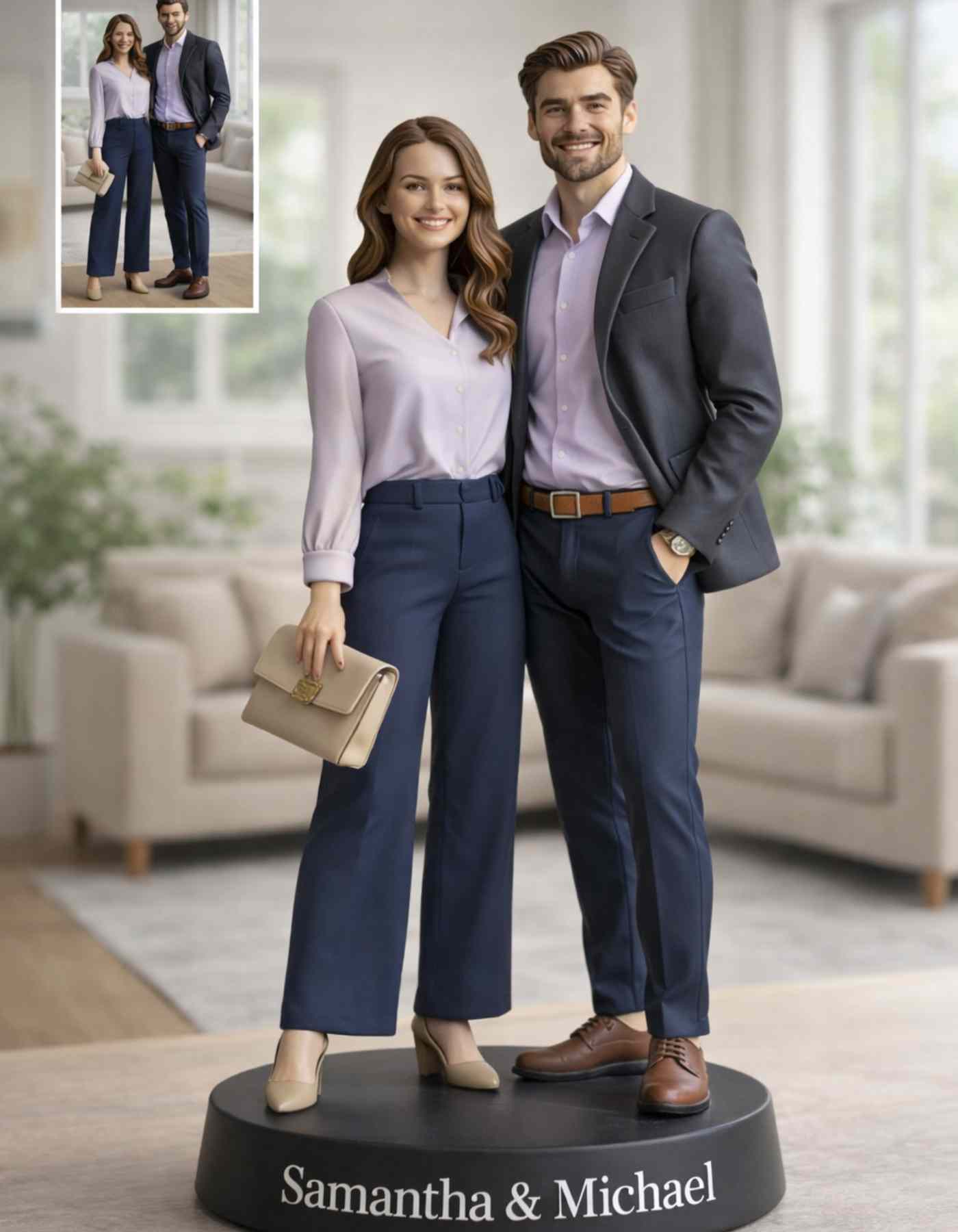 3D couple figurines, crafted in any pose you love