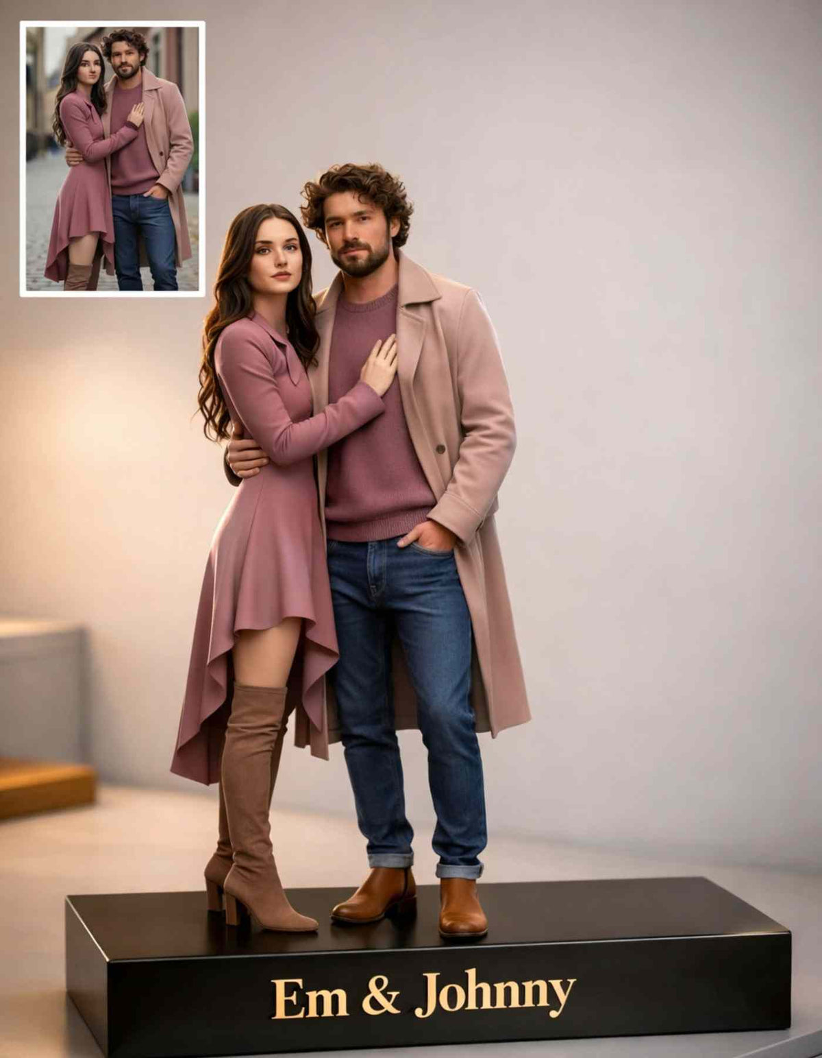 3D couple figurines, crafted in any pose you love