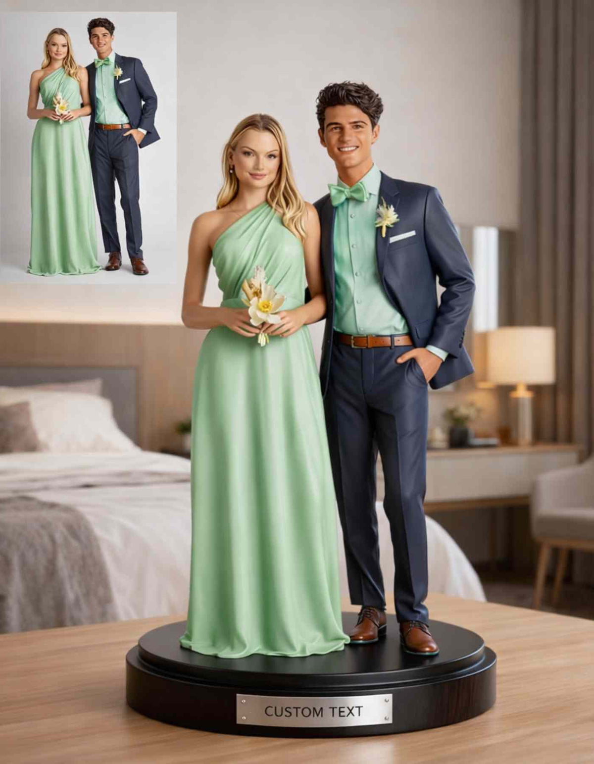 3D couple figurines, crafted in any pose you love