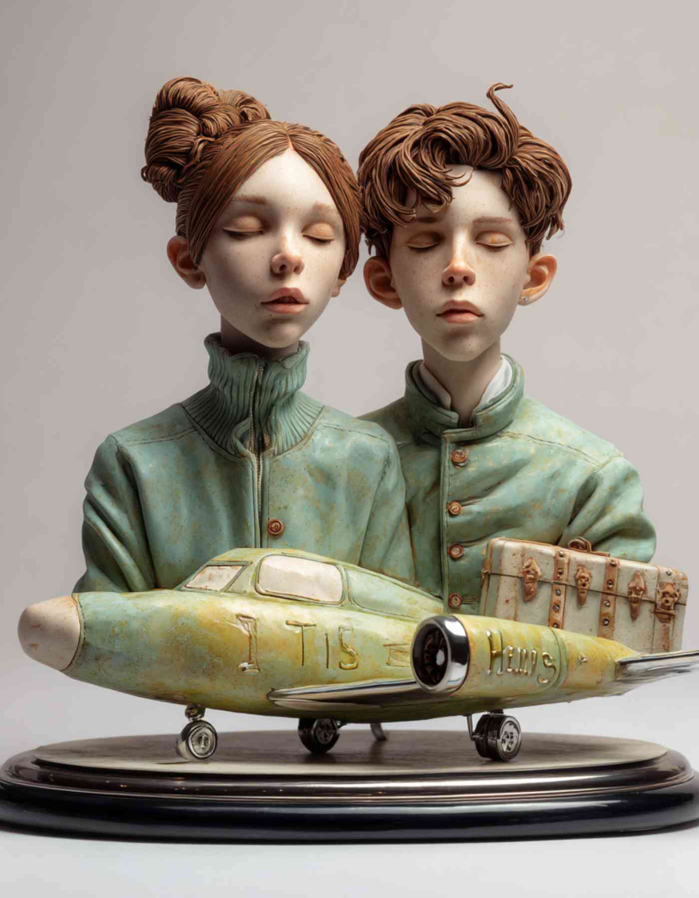 Custom Couple Bust Sculpture with Fancy base