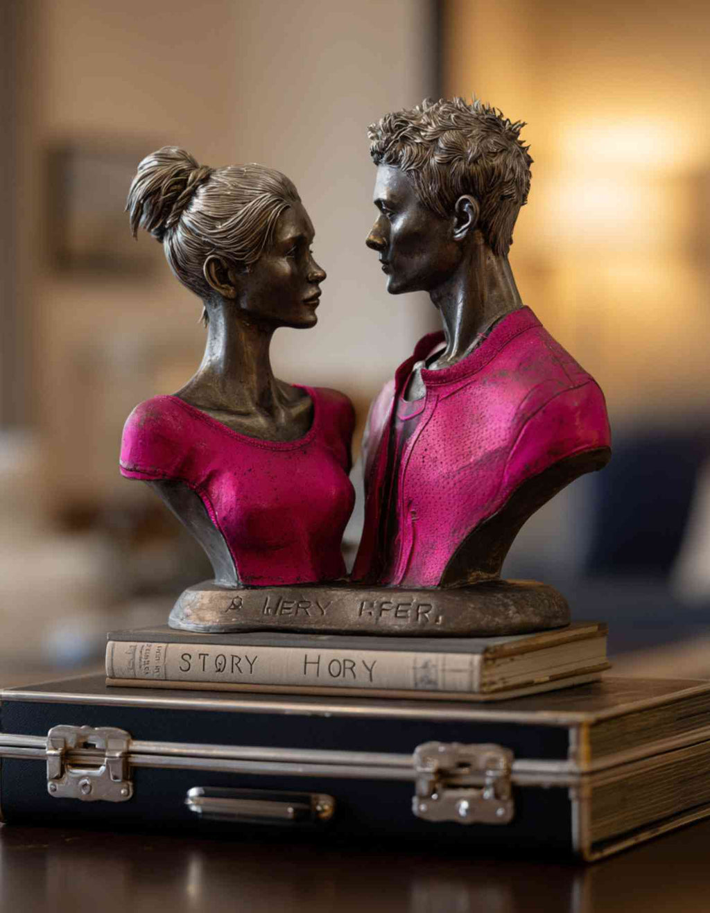 Custom Couple Bust Sculpture with Fancy base