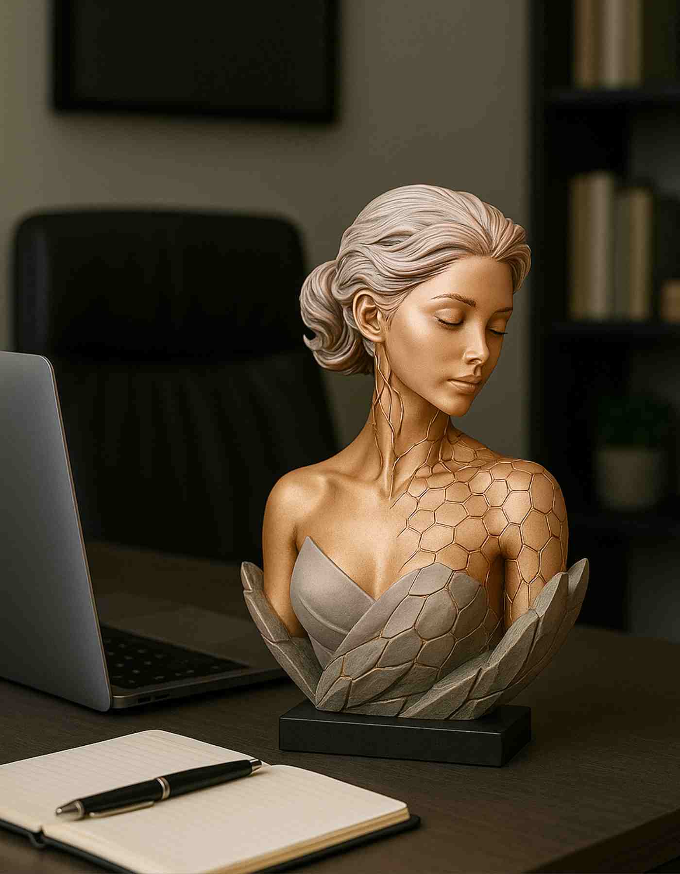 Whispering Shadows | Resin Modern Decor for Shelves & Desk Top