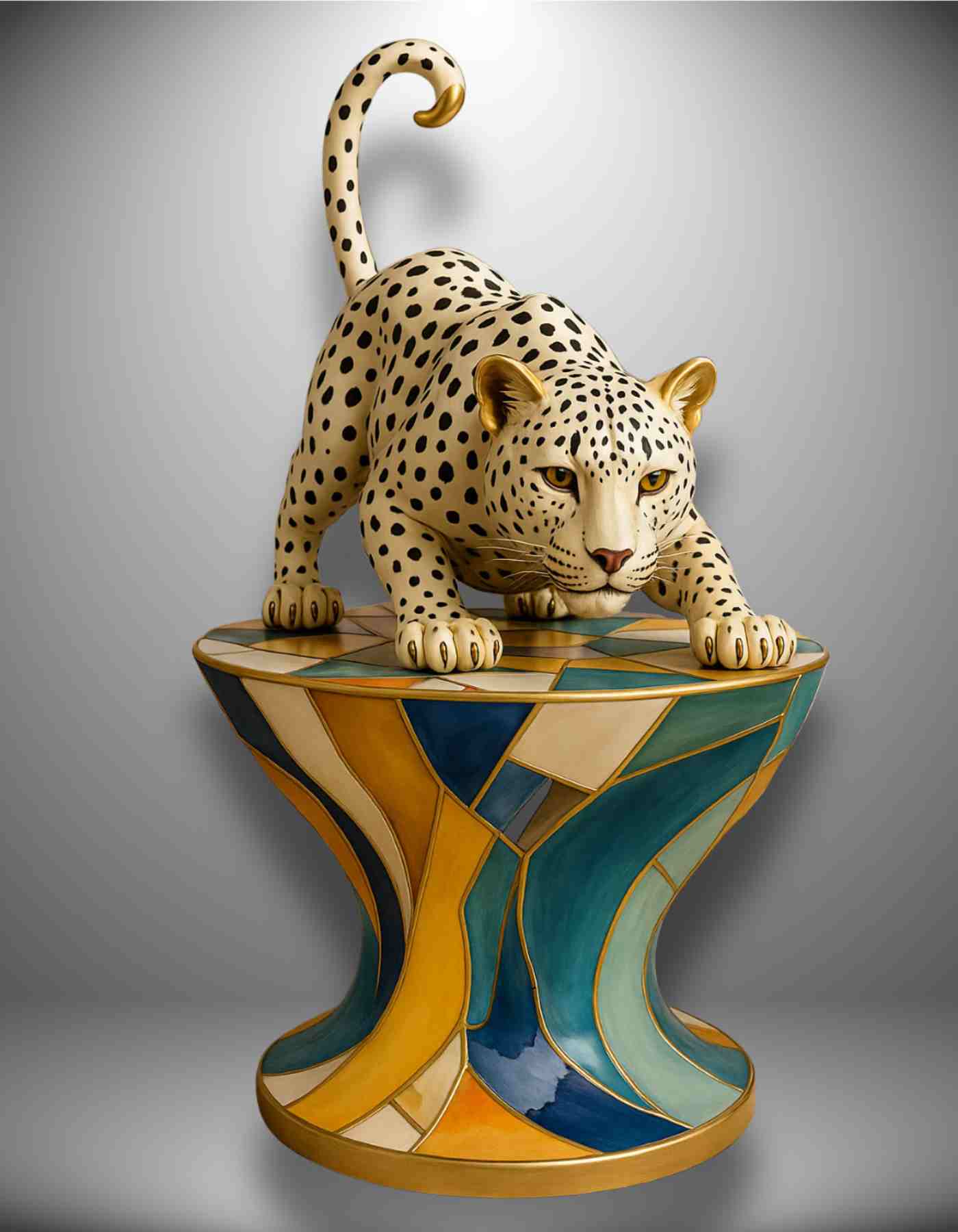 Leopard Myth | A Statement Sculpture for the Entryway Corner made in Resin