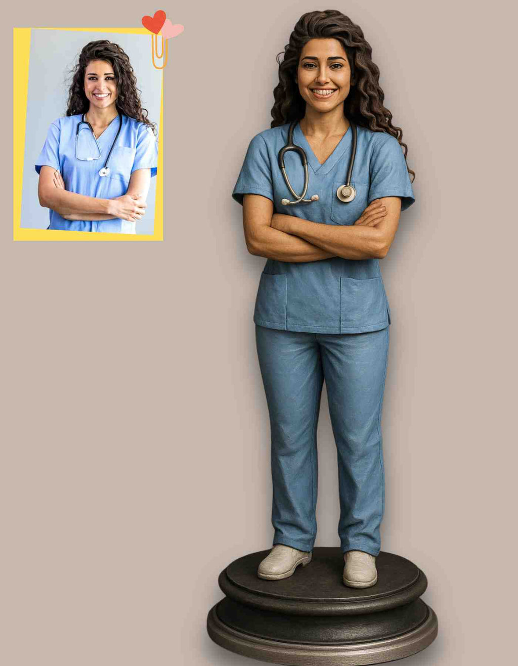 Custom Nurse gifts-Custom 3D Printed Nurse Sculptures - Unique Gifts & Decor