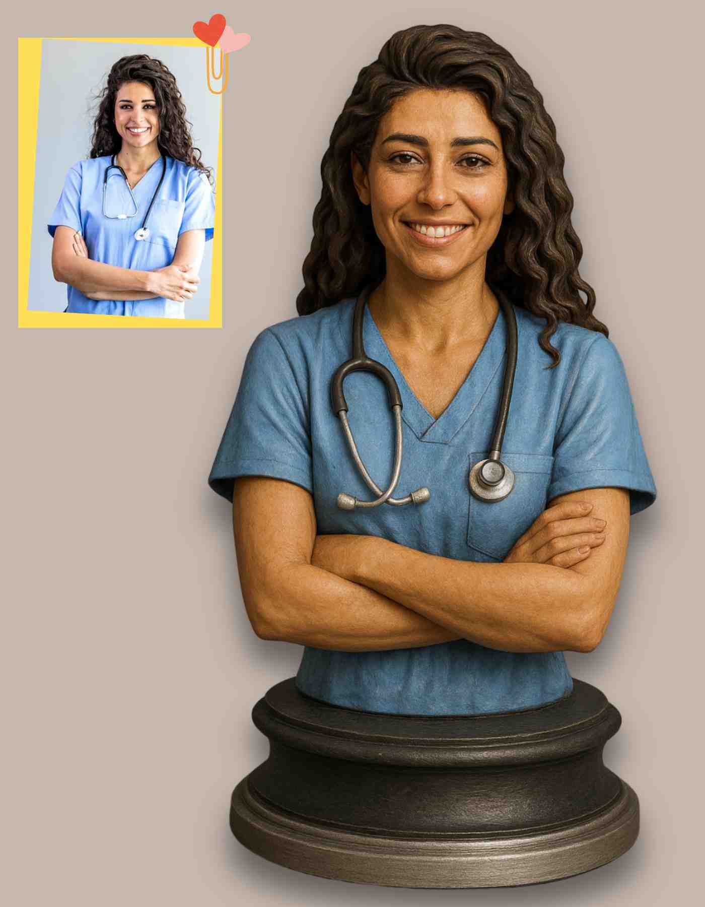 Custom Nurse gifts-Custom 3D Printed Nurse Sculptures - Unique Gifts & Decor