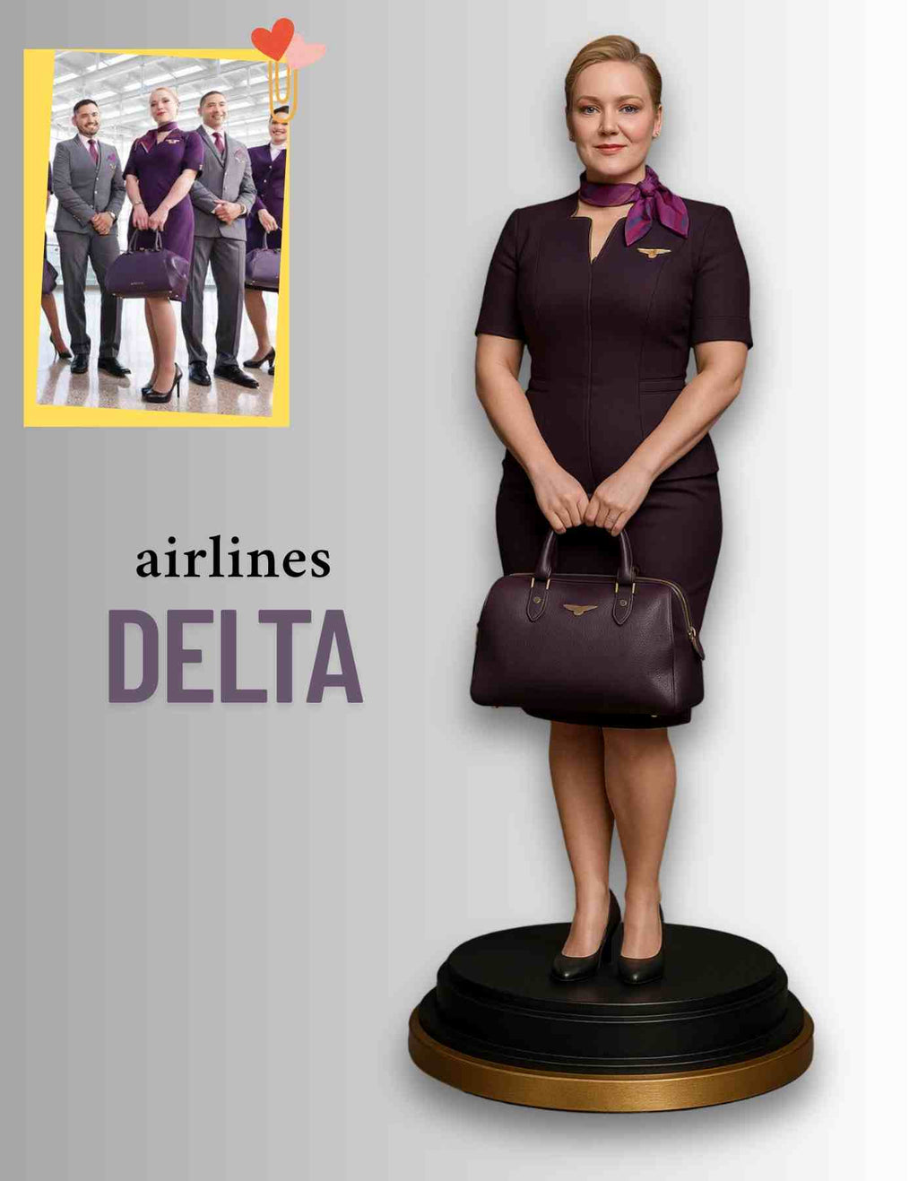 Custom Flight Attendant Figurine: realistic Figurines