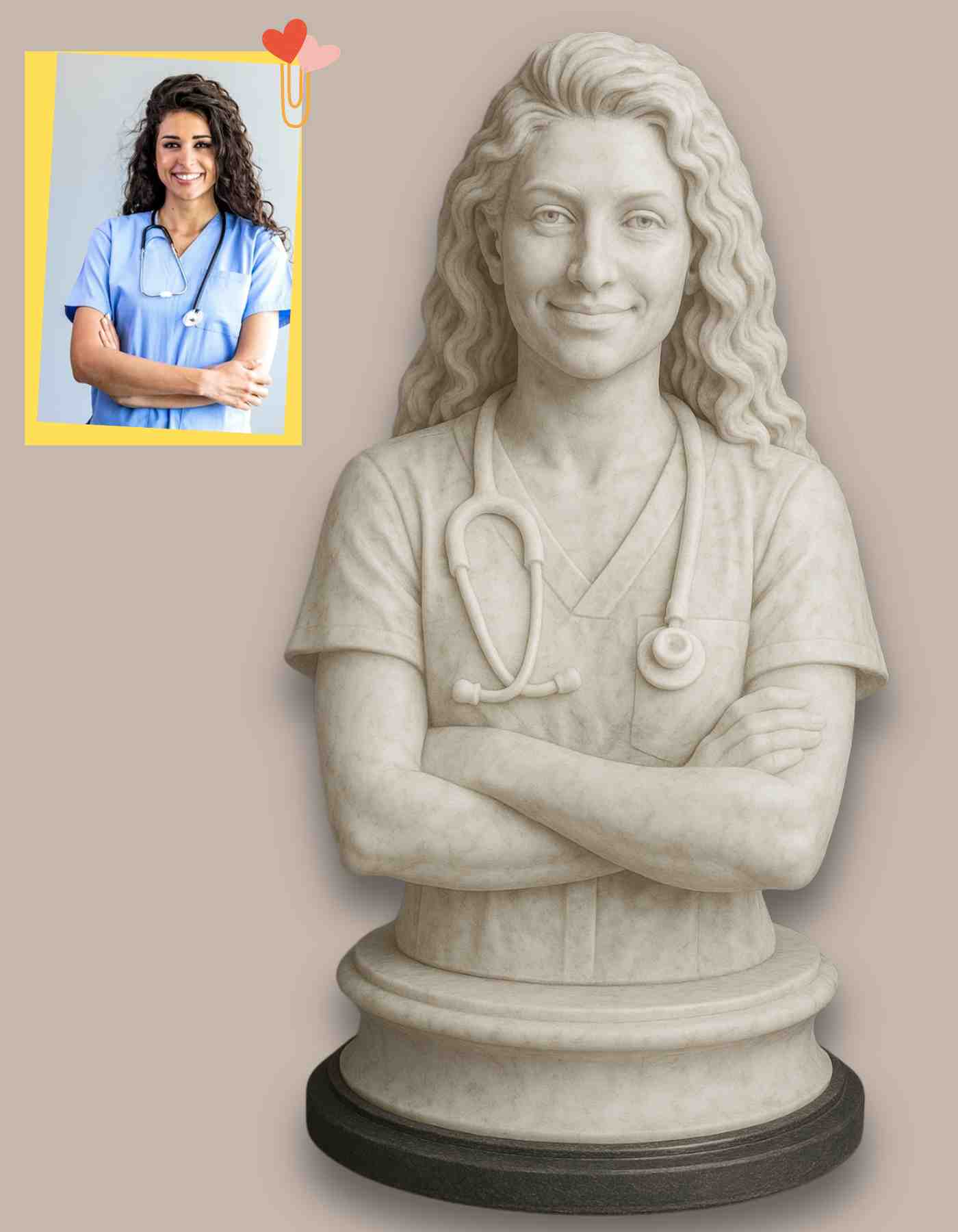 Custom Nurse gifts-Custom 3D Printed Nurse Sculptures - Unique Gifts & Decor