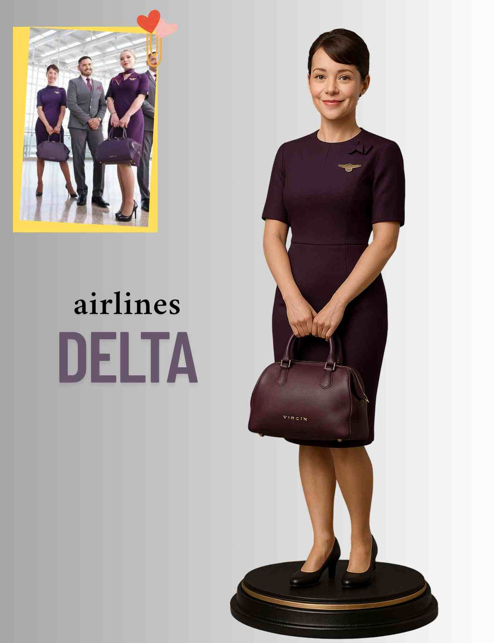 Custom Flight Attendant Figurine: realistic Figurines