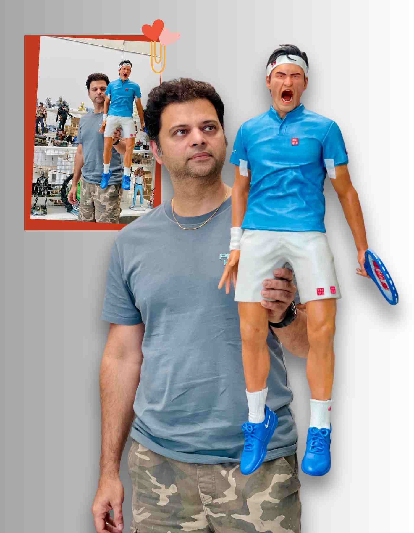 Roger Federer custom figurine -Sculpted in Your Favorite Pose for the Ultimate Tennis Fan Gift!