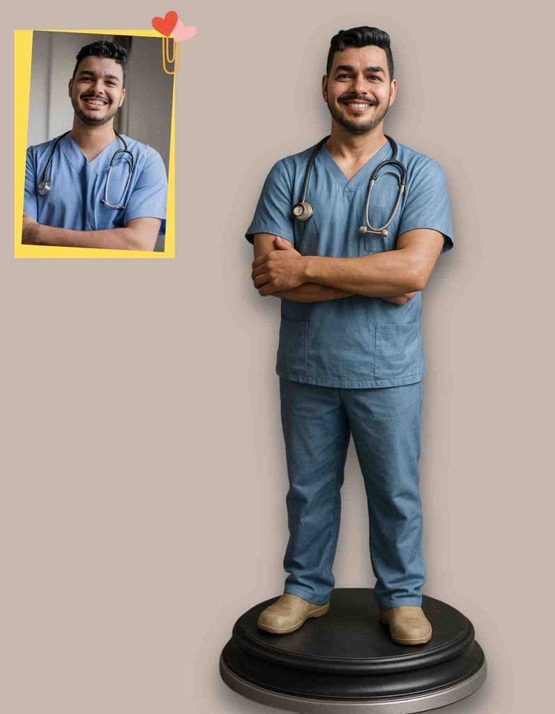 Custom Nurse gifts-Custom 3D Printed Nurse Sculptures - Unique Gifts & Decor