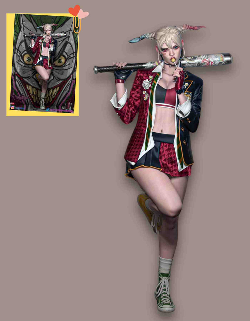 Harley Quinn statue[ Edits] : Harley Quinn Custom Made 3d Printed Table Top /Decor