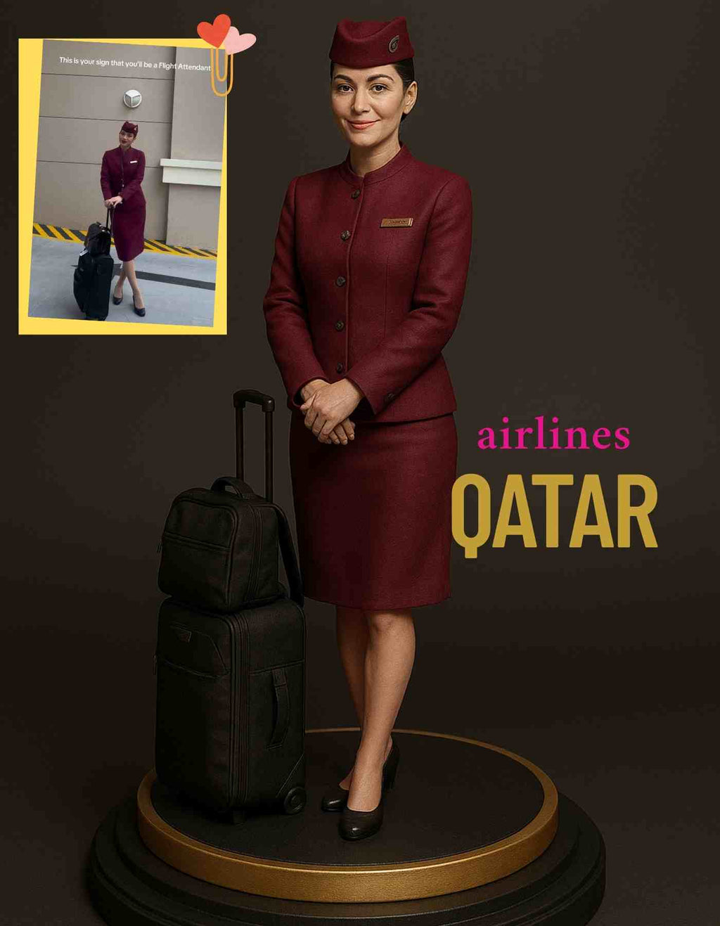 Custom Flight Attendant Figurine: realistic Figurines