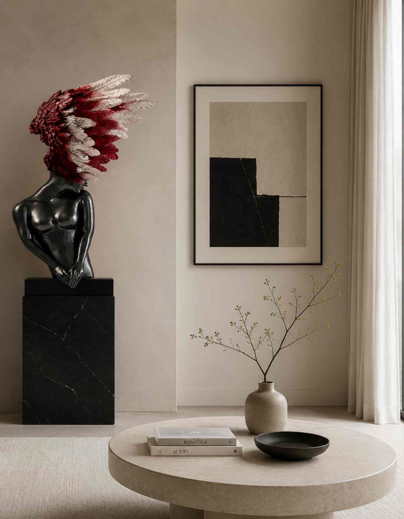 Winged Bust sculpture
