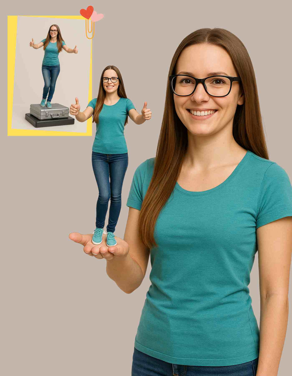 3D Mini me Figurines with fancy custom base