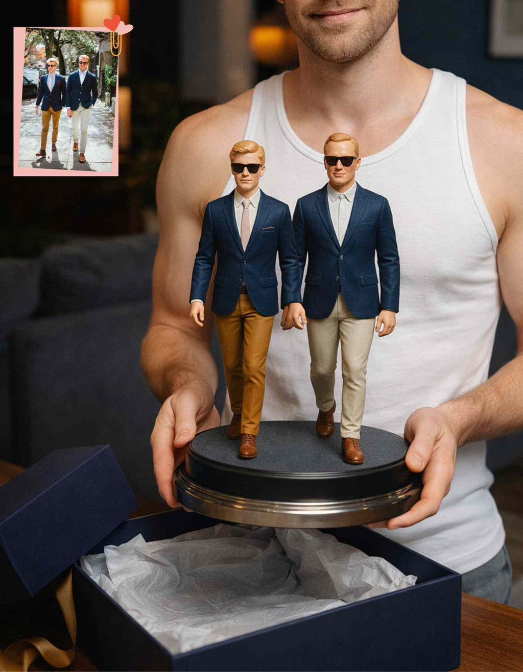 3D couple figurines, crafted in any pose you love