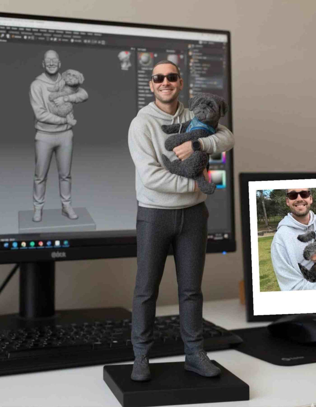 Custom dog and human figurine: For the Duo That Plays as One 💑