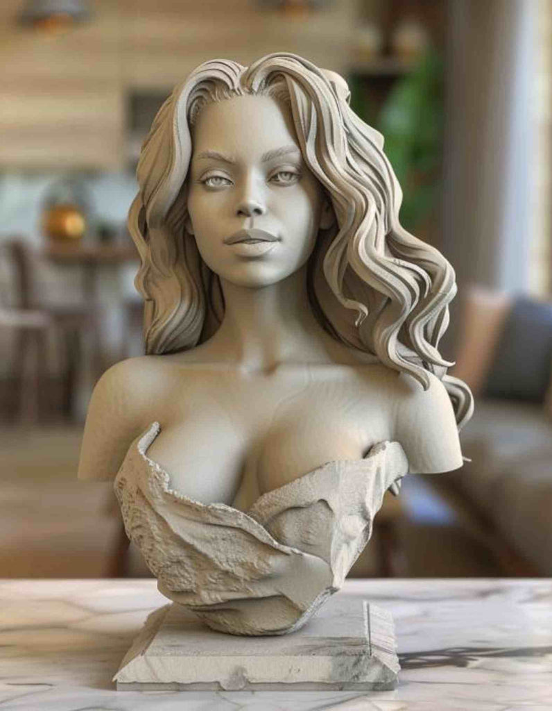 3D Sculpted Custom 3D Printed pop star Table Top Bust  / Pop star Custom Bust/ Pop star lover gift/ Popstar gift/ Pop star Bust/popstar Statue