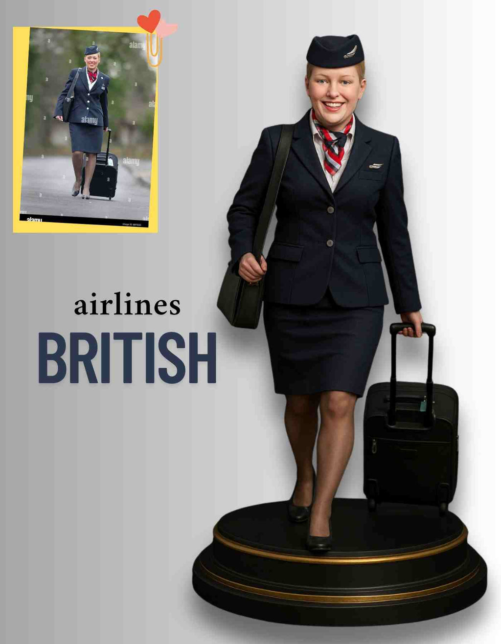 Custom Flight Attendant Figurine: realistic Figurines
