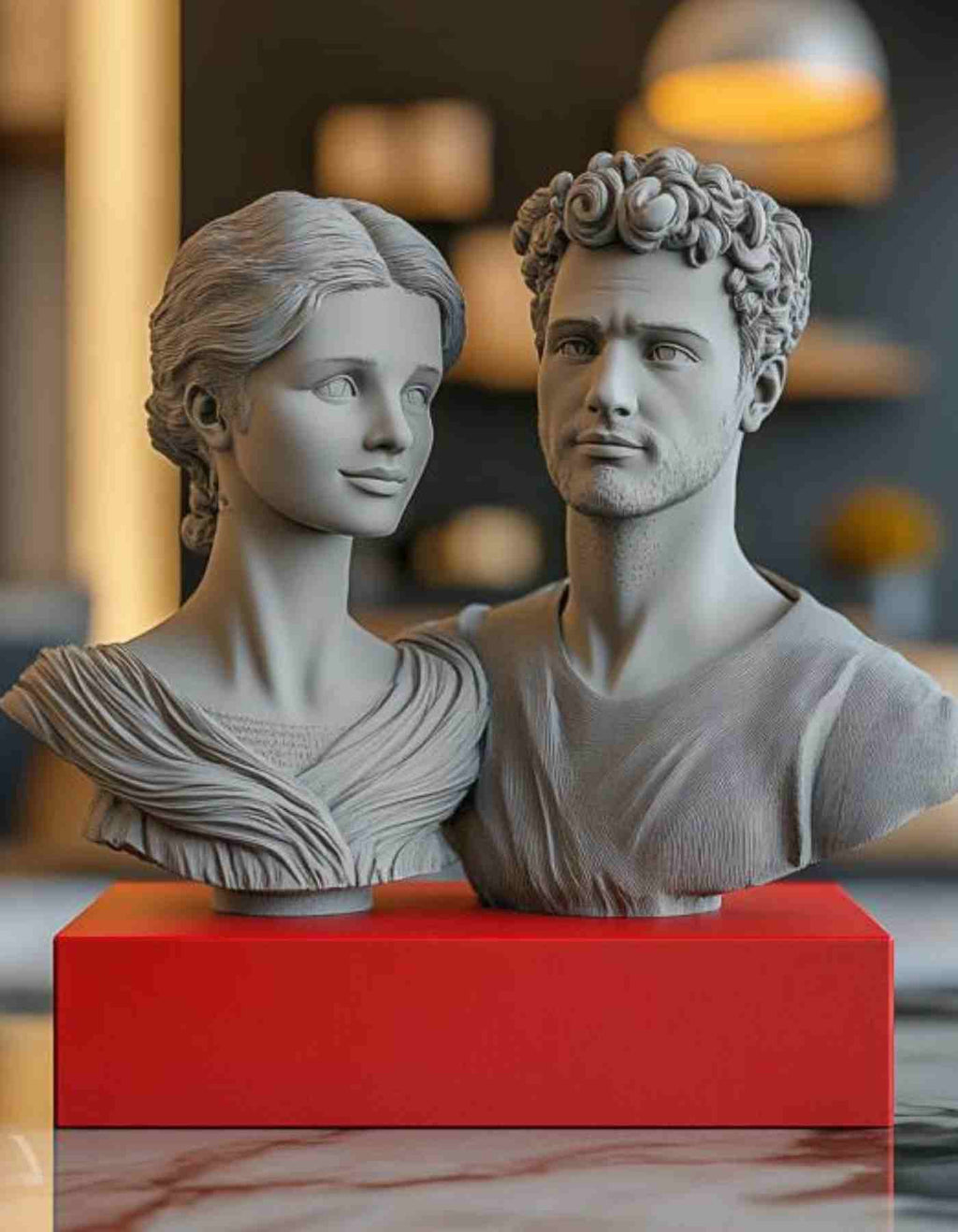 Custom couple Gift- Custom 3D Printed Couple Busts