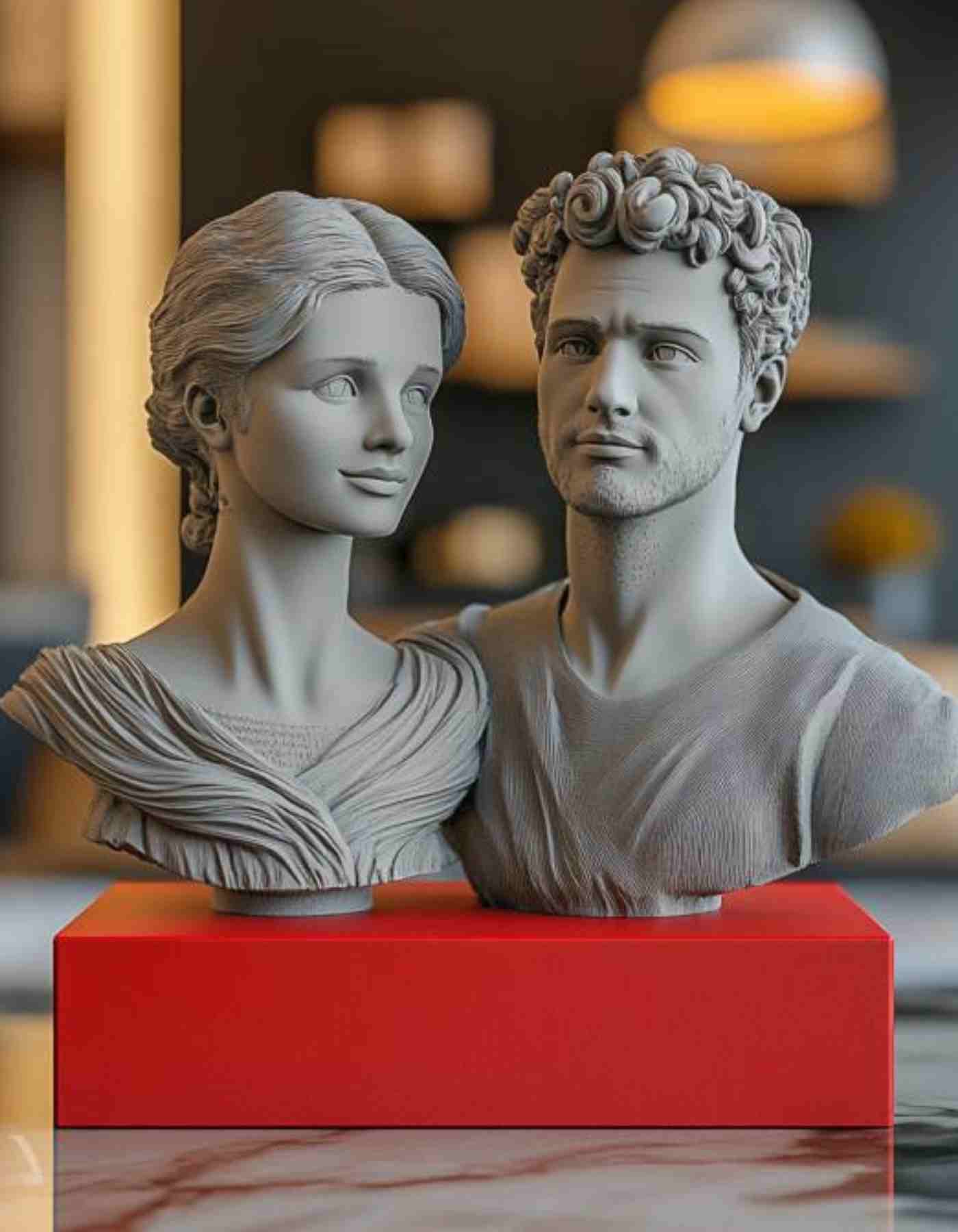Custom couple Gift- Custom 3D Printed Couple Busts