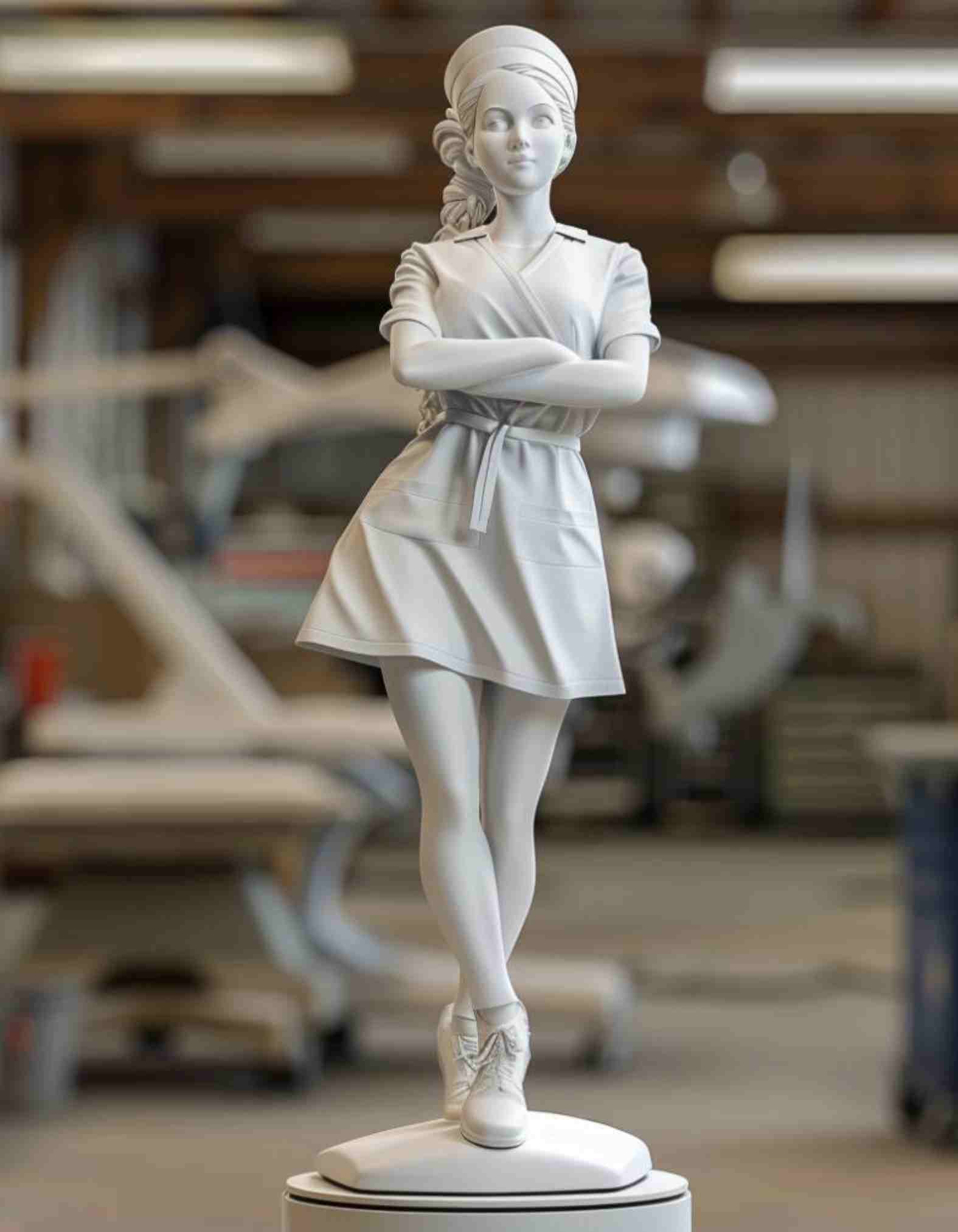 Custom Nurse gifts-Custom 3D Printed Nurse Sculptures - Unique Gifts & Decor