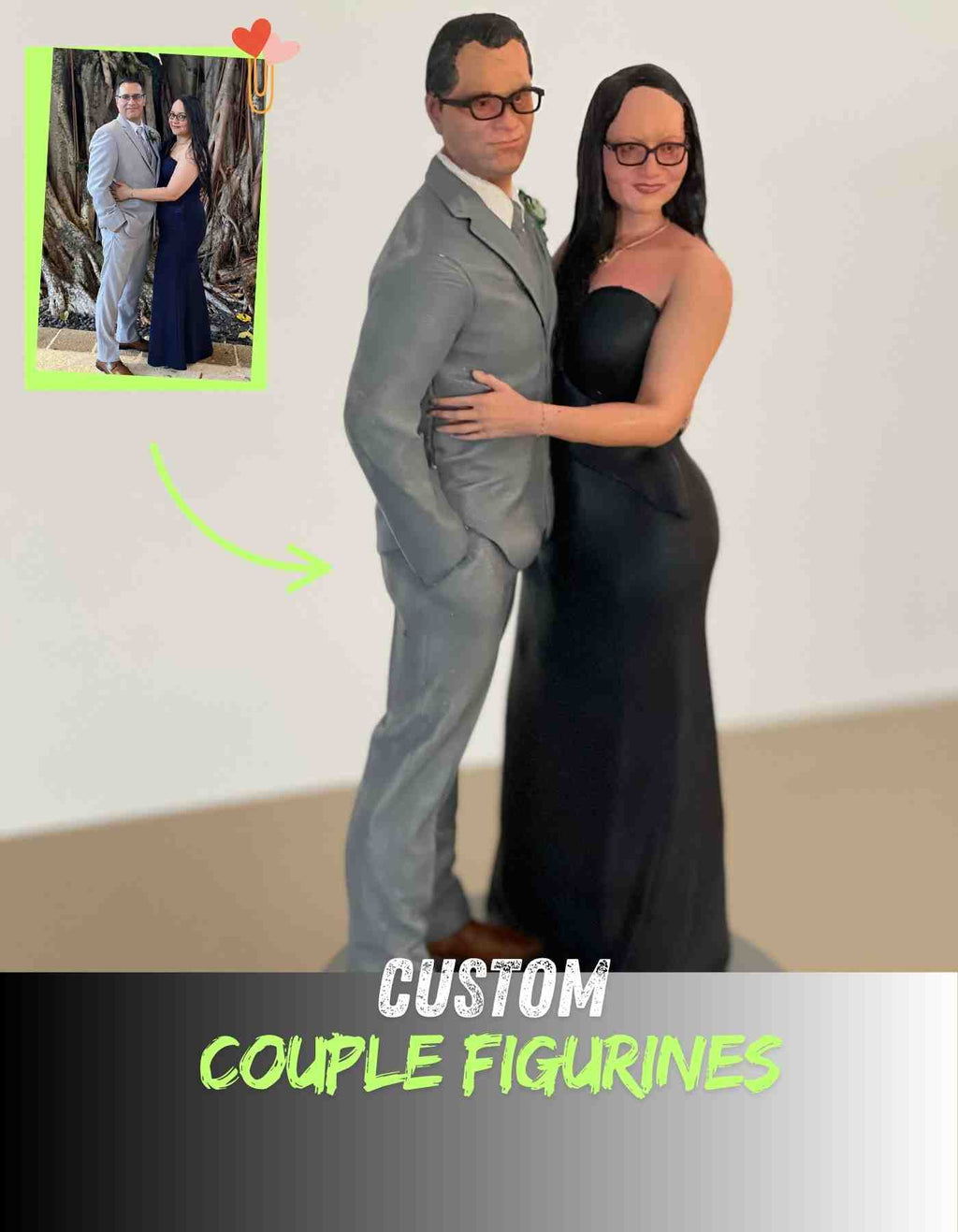 3D couple : Custom couple figurines in any pose you Love
