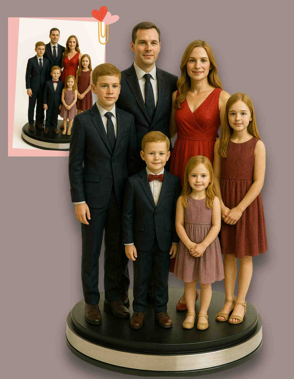 Personalized Custom 3D Family Sculpt: Full Figurine Keepsakes