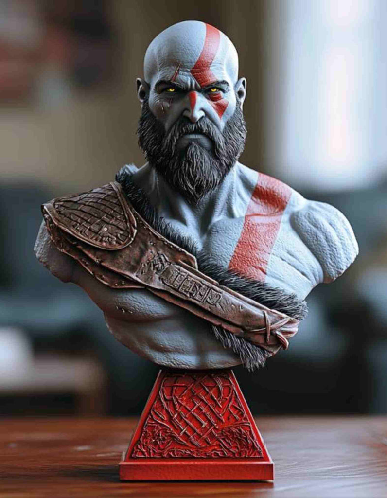 God of War Gift, God of War Kratos STATUE, Video Game Gift, Kratos Full Figurine collectible item, 3d printed, Kratos sculpture