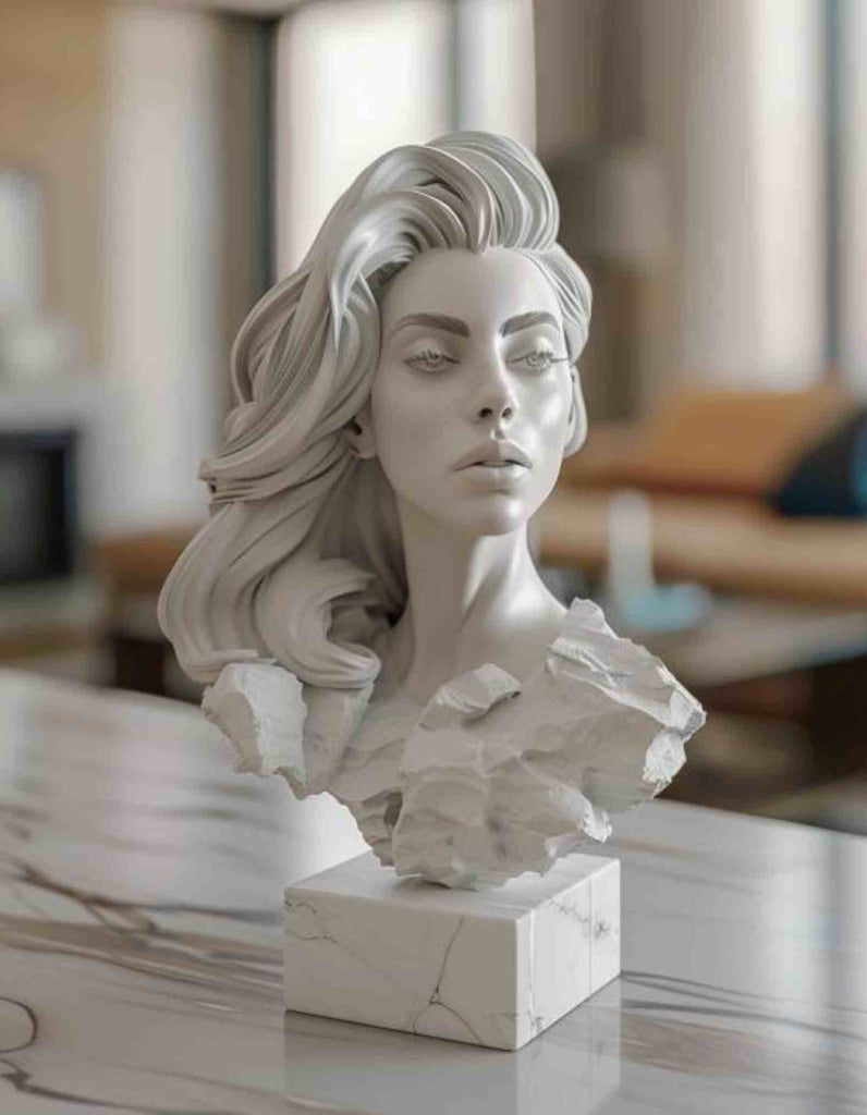 3D Sculpted Custom 3D Printed pop star Table Top Bust  / Pop star Custom Bust/ Pop star lover gift/ Popstar gift/ Pop star Bust/popstar Statue