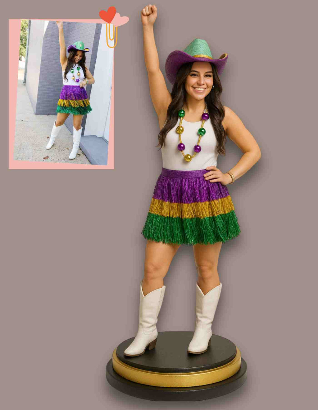 Get your Mardi Gras Figurine in your fave Outfit