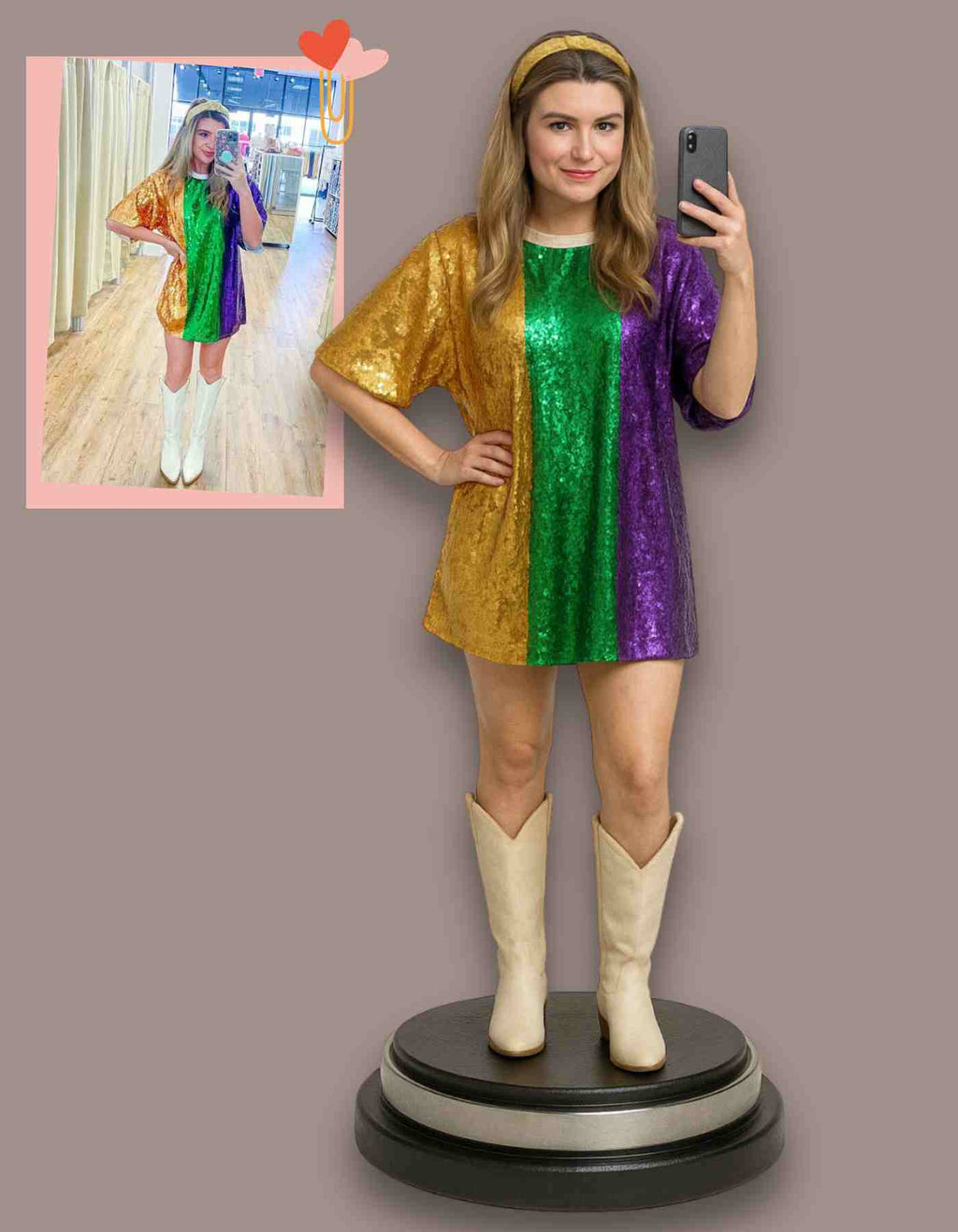 Get your Mardi Gras Figurine in your fave Outfit