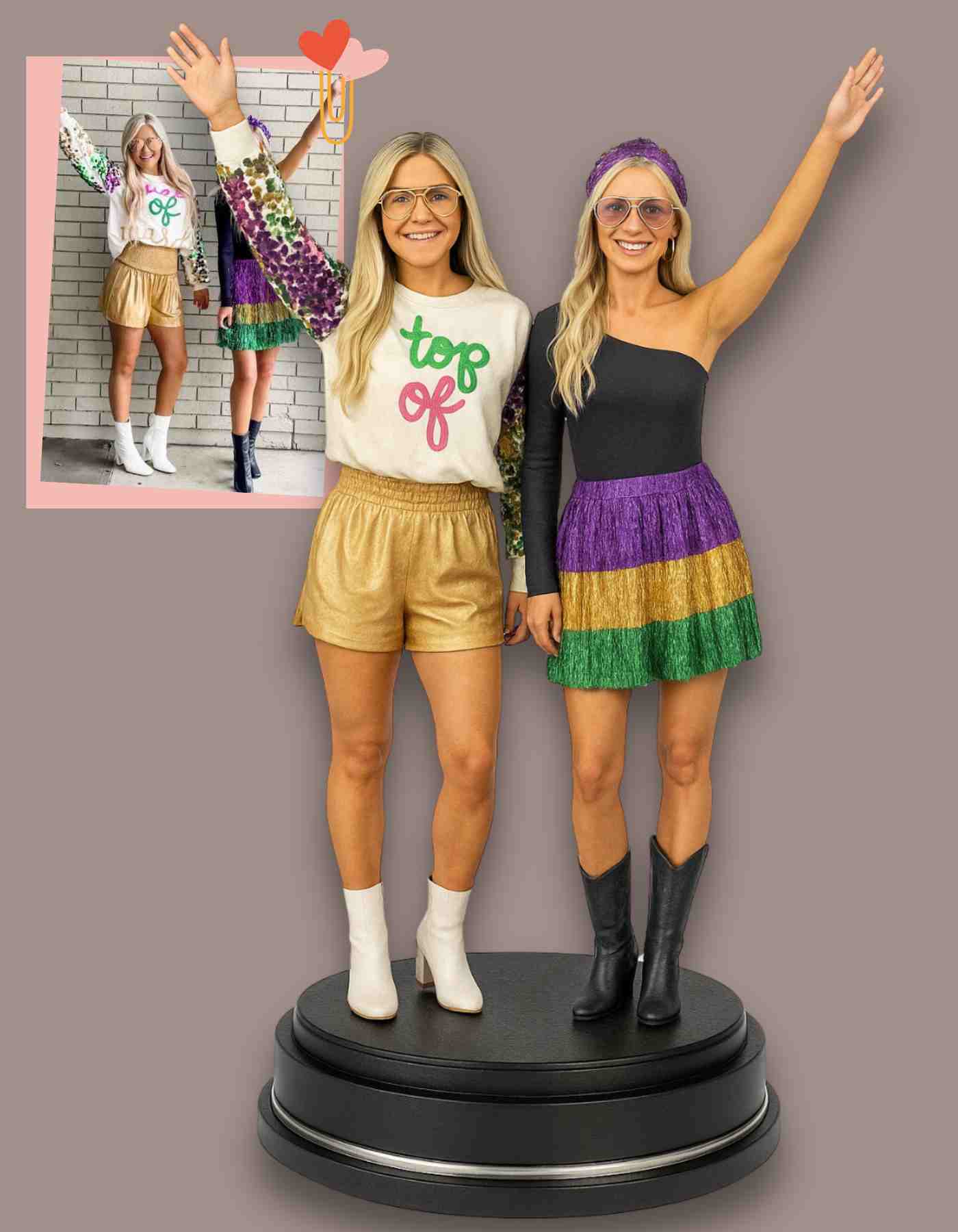 Get your Mardi Gras Figurine in your fave Outfit