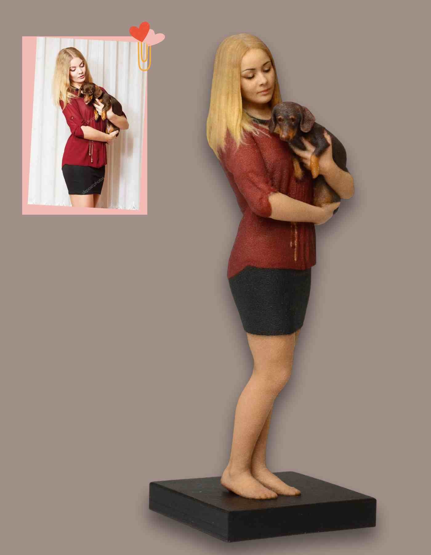 Custom dog and human figurine: For the Duo That Plays as One 💑