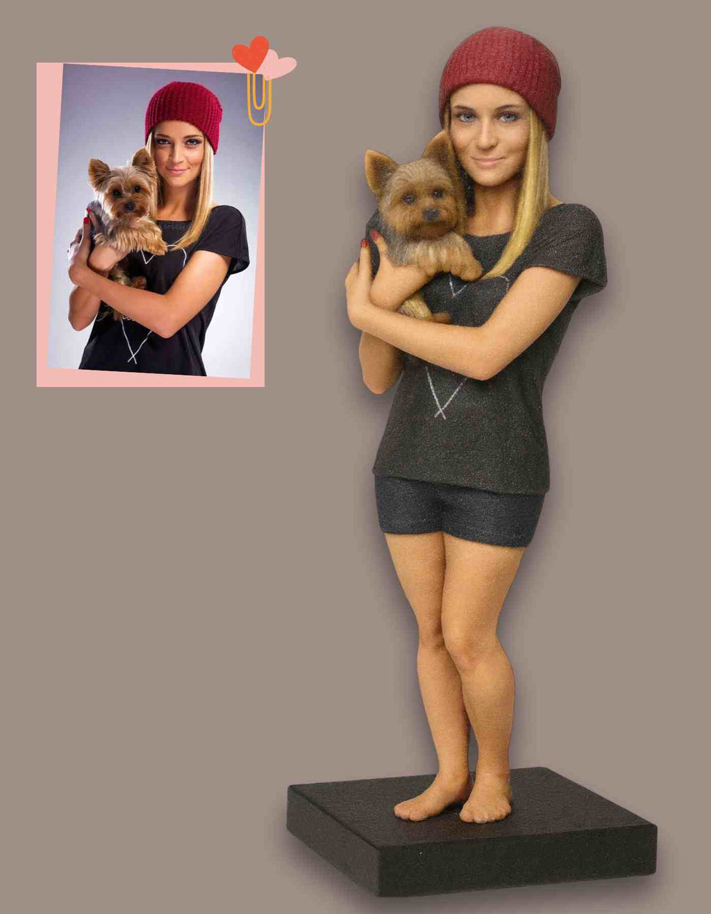 Custom dog and human figurine: For the Duo That Plays as One 💑