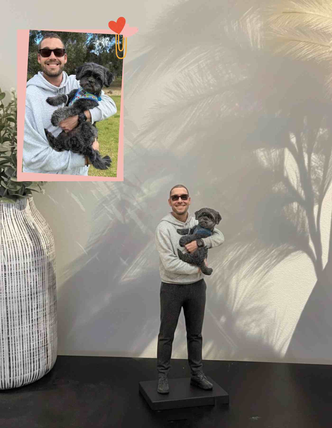 Custom dog and human figurine: For the Duo That Plays as One 💑