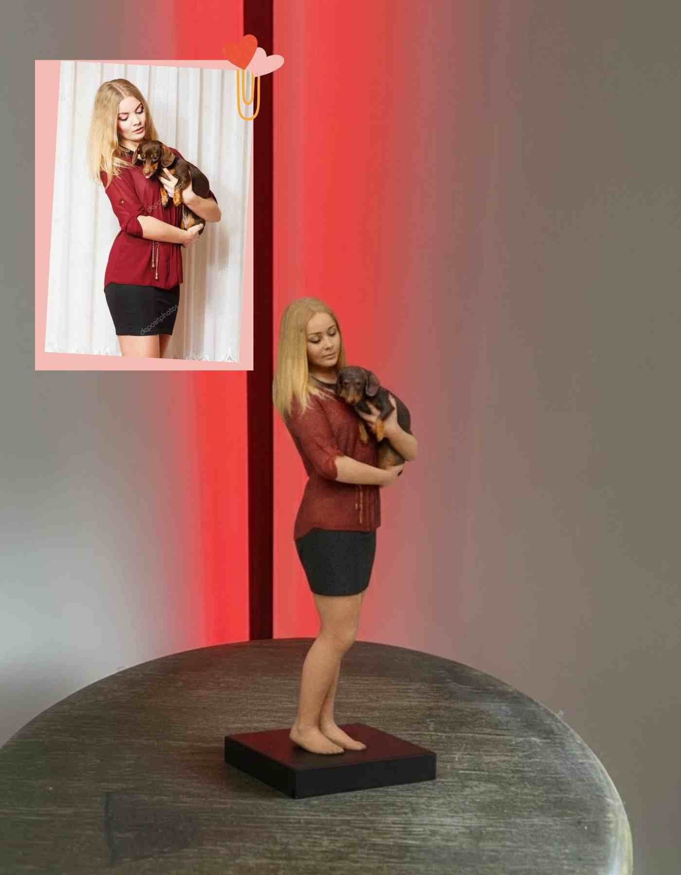 Custom dog and human figurine: For the Duo That Plays as One 💑