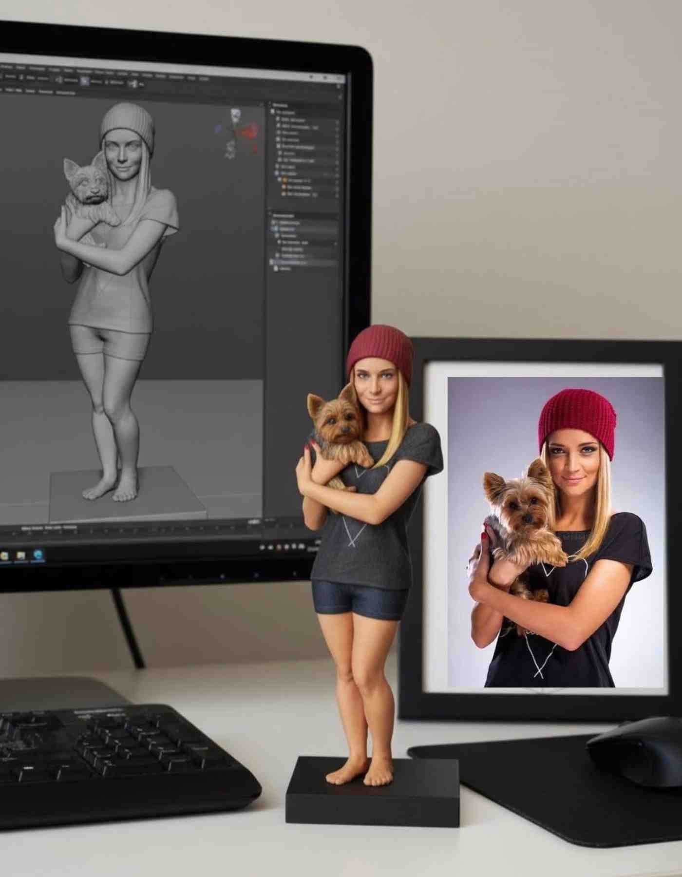 Custom dog and human figurine: For the Duo That Plays as One 💑