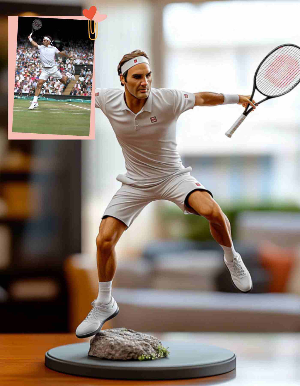 Roger Federer custom figurine -Sculpted in Your Favorite Pose for the Ultimate Tennis Fan Gift!